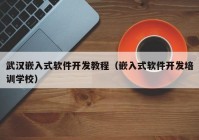 武汉嵌入式软件开发教程（嵌入式软件开发培训学校）