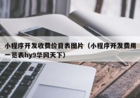 小程序开发收费价目表图片（小程序开发费用一览表hy9华网天下）